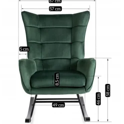 Fotele></noscript>MEBEL ELITE Nowoczesny fotel bujany do salonu zielony JAXON