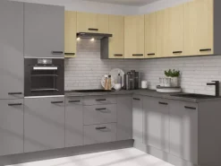 Meble Kuchenne>Lempert Nowoczesny komplet mebli do kuchni SUNSHINE jodełka antracyt