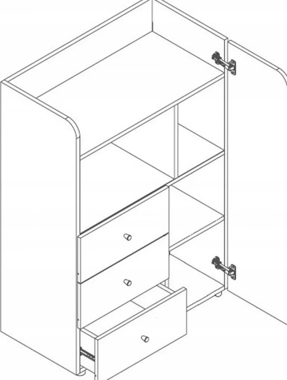 Zestawy Mebli Młodzieżowych>JUREK Nowoczesny mały regał do pokoju młodzieżowego 80 cm YOKO