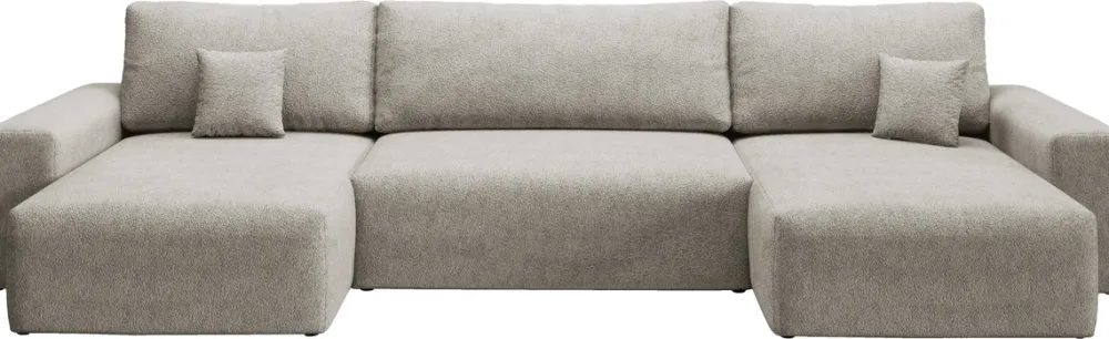 Narożniki>BROMARKT Nowoczesny narożnik boucle duży z funkcją spania w kształcie U CAMILO