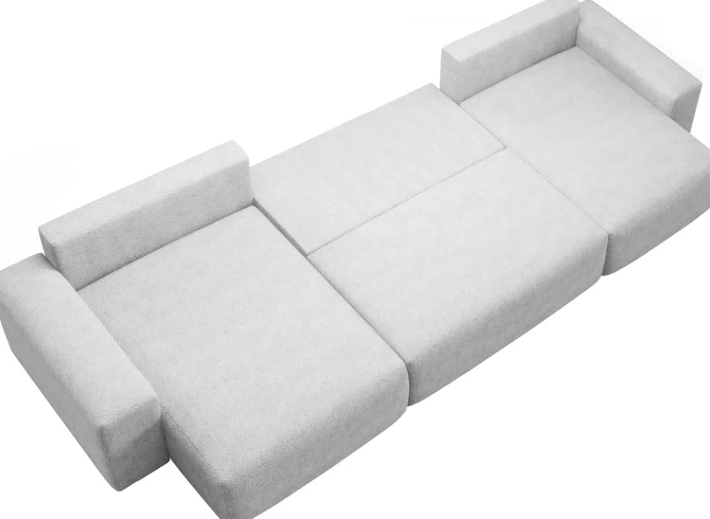 Narożniki>BROMARKT Nowoczesny narożnik boucle duży z funkcją spania w kształcie U CAMILO