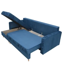 Narożniki></noscript>NEXT COLLECTION Nowoczesny narożnik do salonu w stylu glamour TOPEZ funkcja spania