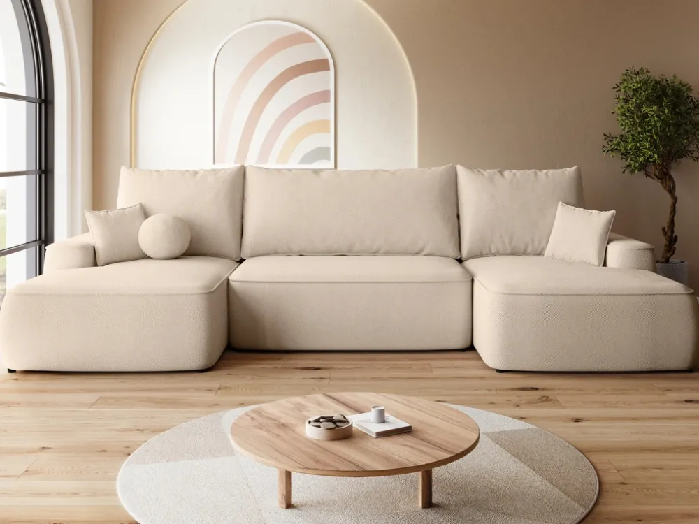 Narożniki>BROMARKT Nowoczesny narożnik do salonu z funkcją spania CARMELLO U