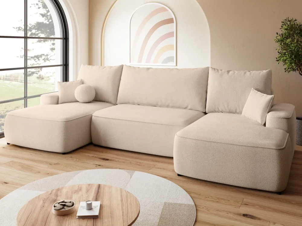 Narożniki>BROMARKT Nowoczesny narożnik do salonu z funkcją spania CARMELLO U