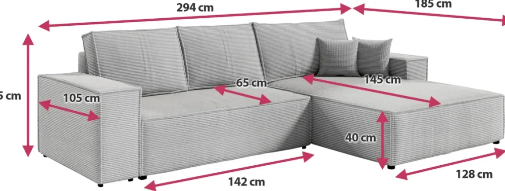 Meble Dla Dzieci|Narożniki>BROMARKT Nowoczesny narożnik do salonu z funkcją spania i pojemnikiem AMANDA