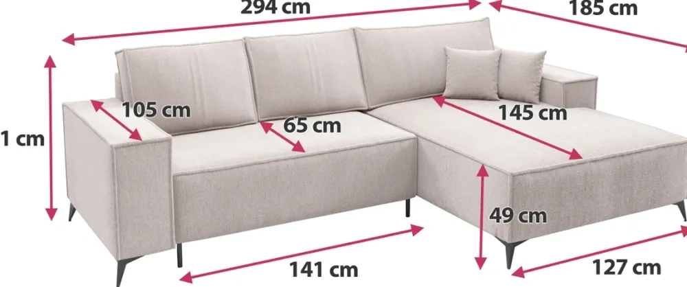 Meble Dla Dzieci|Narożniki>BROMARKT Nowoczesny narożnik do salonu z funkcją spania i pojemnikiem rdzawy APOLLO