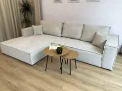 Meble Dla Dzieci|Meble Młodzieżowe></noscript>BROMARKT Nowoczesny narożnik do salonu z funkcją spania sztruksowy PABLO