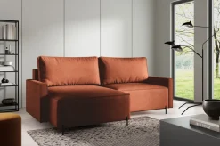 Narożniki|Meble Dla Dzieci></noscript>BROMARKT Nowoczesny narożnik loft na nóżkach z funkcją spania i pojemnikiem NORTON