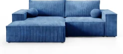 Meble Dla Dzieci|Narożniki>BROMARKT Nowoczesny narożnik rozkładany sztruksowy z funkcją spania niebieski PABLO MINI
