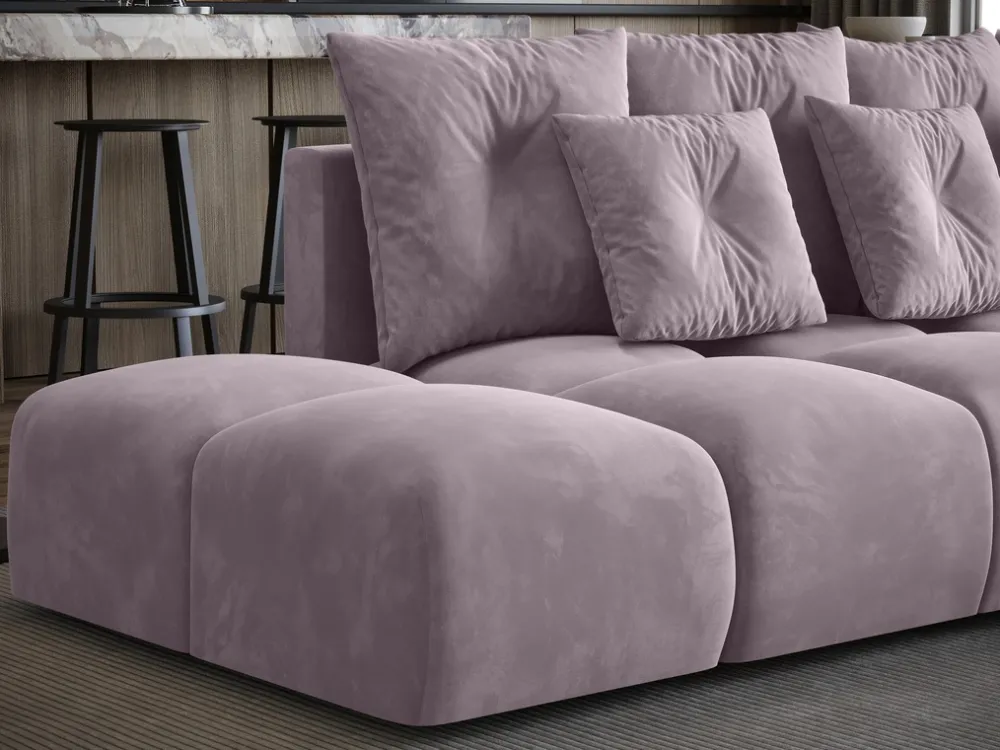 Narożniki>BROMARKT Nowoczesny narożnik rozkładany do salonu z pojemnikiem RAMIRO róż