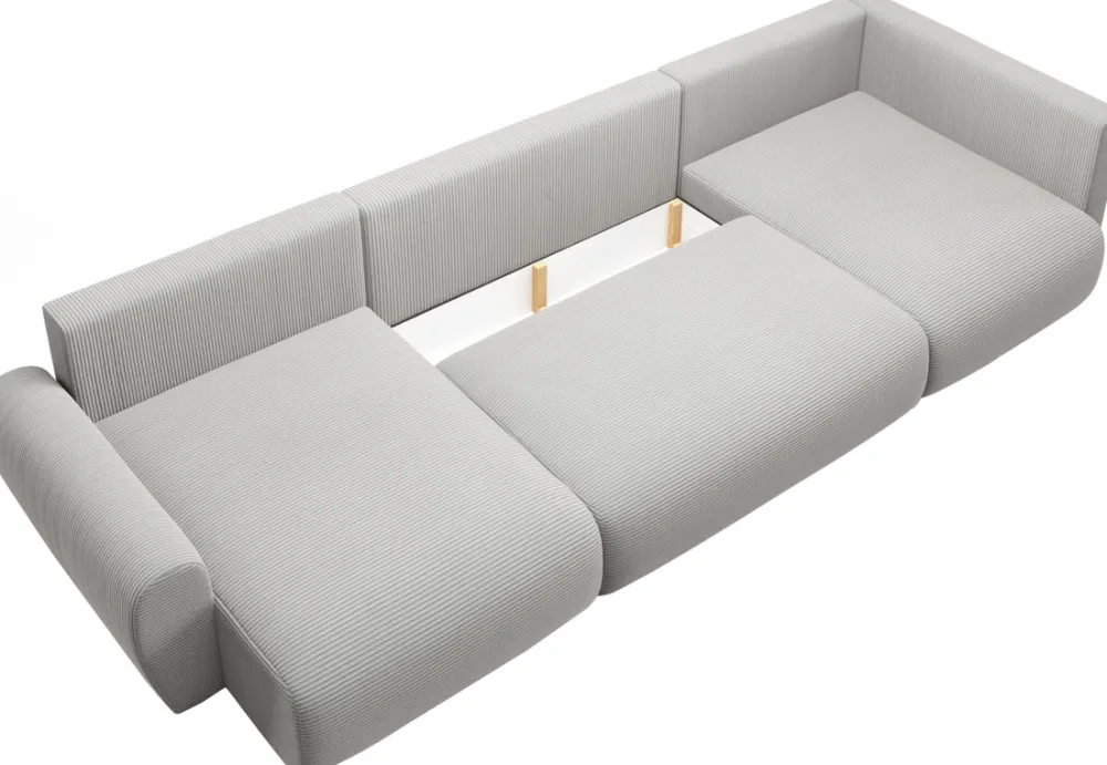 Narożniki>BROMARKT Nowoczesny narożnik rozkładany do salonu z funkcją spania w kształcie U PATI MAXI