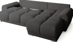 Narożniki>BROMARKT Nowoczesny narożnik rozkładana rogówka do salonu NUBES grafitowa