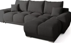 Narożniki></noscript>BROMARKT Nowoczesny narożnik rozkładana rogówka do salonu NUBES grafitowa