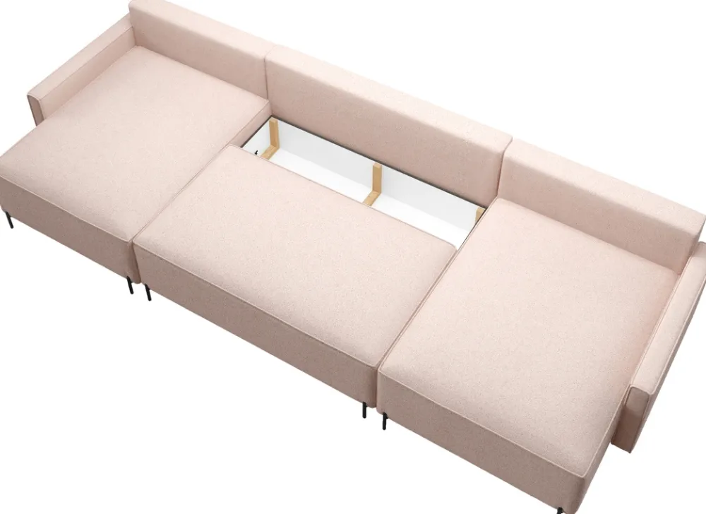 Narożniki>BROMARKT Nowoczesny narożnik w kształcie U do salonu z funkcją spania NORTON