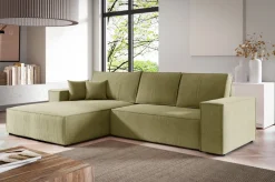 Meble Dla Dzieci|Narożniki></noscript>BROMARKT Nowoczesny narożnik z funkcją spania do salonu AMANDA zielony
