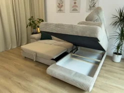 Narożniki></noscript>BROMARKT Nowoczesny narożnik z funkcją spania ANTON butelkowa zieleń