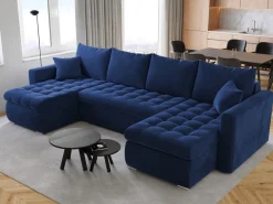 Narożniki>BROMARKT Nowoczesny narożnik z funkcją spania i pojemnikiem do salonu LUIS U