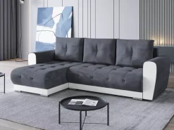 Narożniki|Meble Dla Dzieci></noscript>BROMARKT Nowoczesny narożnik z funkcją spania do salonu DOMI szary