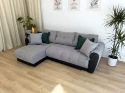 Narożniki|Meble Dla Dzieci></noscript>BROMARKT Nowoczesny narożnik z funkcją spania do salonu DOMI szary