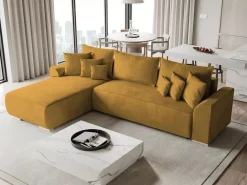 Meble Dla Dzieci|Narożniki></noscript>BROMARKT Nowoczesny narożnik z funkcją spania SYDNEY welur