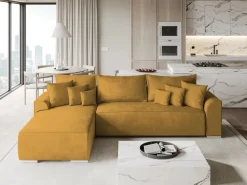 Meble Dla Dzieci|Narożniki></noscript>BROMARKT Nowoczesny narożnik z funkcją spania SYDNEY welur