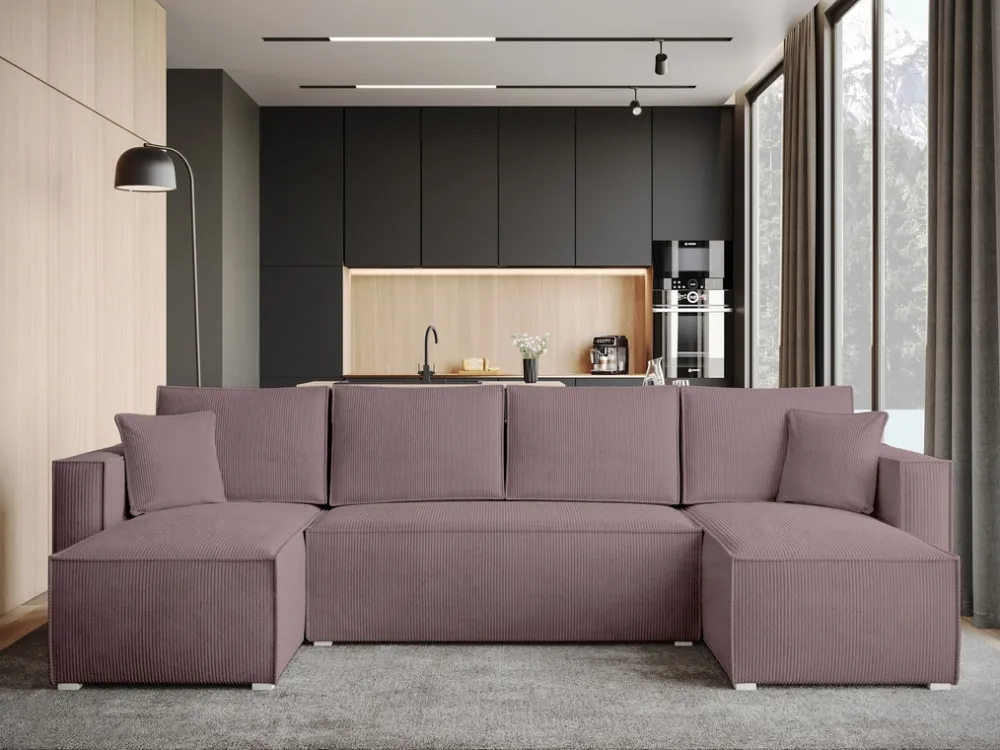 Narożniki>BROMARKT Nowoczesny narożnik z funkcją spania TOP U pojemnik na pościel