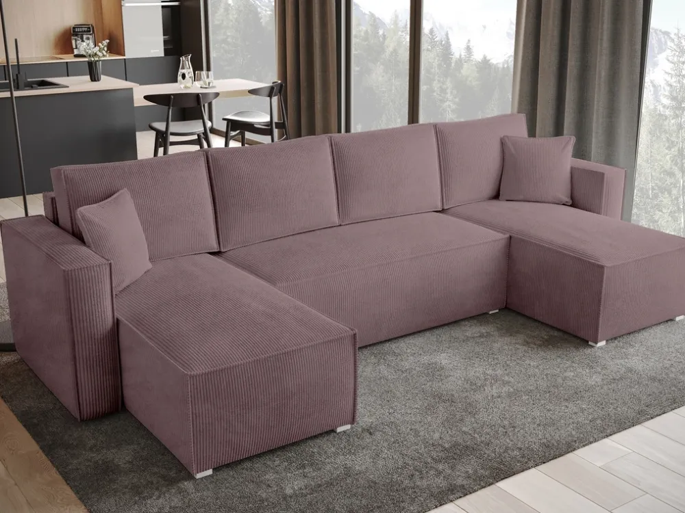 Narożniki>BROMARKT Nowoczesny narożnik z funkcją spania TOP U pojemnik na pościel