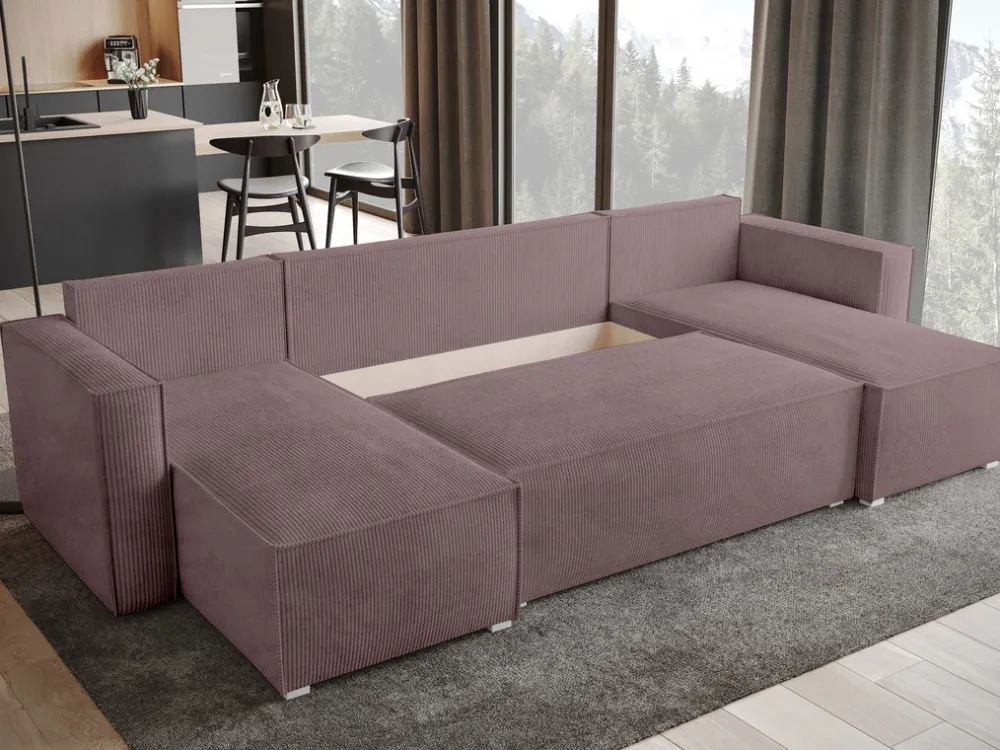 Narożniki>BROMARKT Nowoczesny narożnik z funkcją spania TOP U pojemnik na pościel