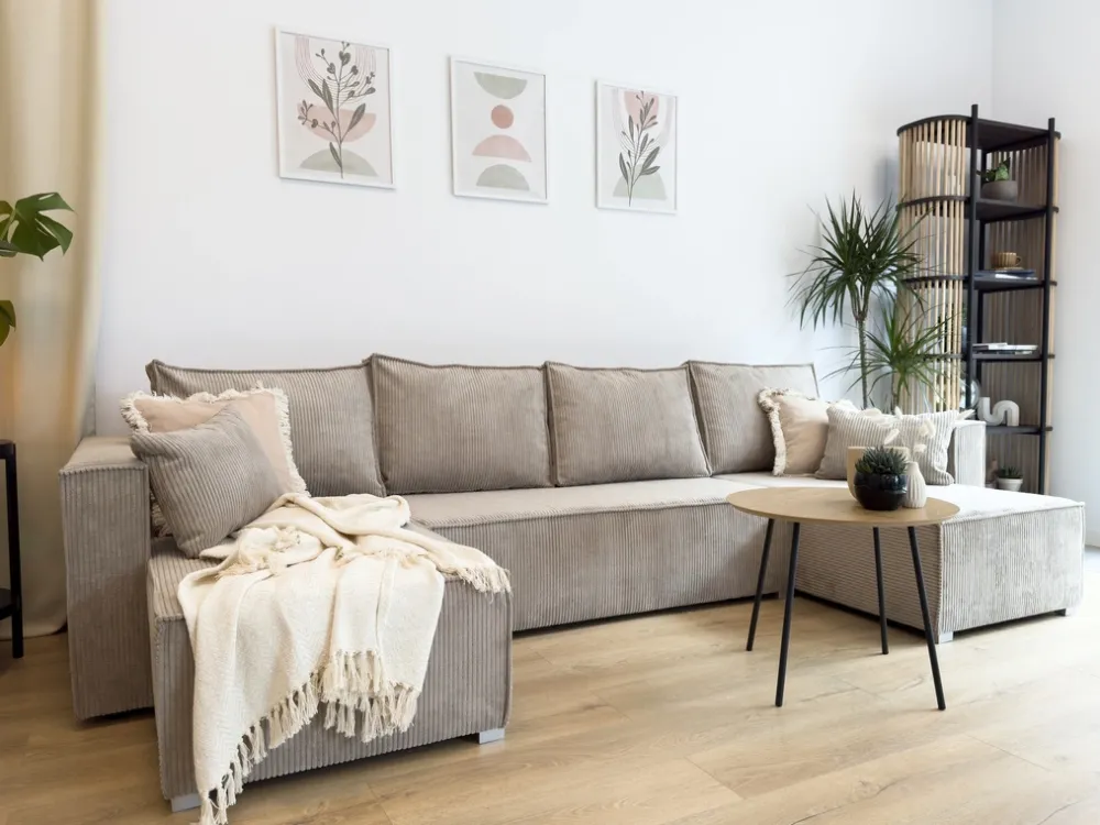 Narożniki>BROMARKT Nowoczesny narożnik z funkcją spania TOP U pojemnik na pościel