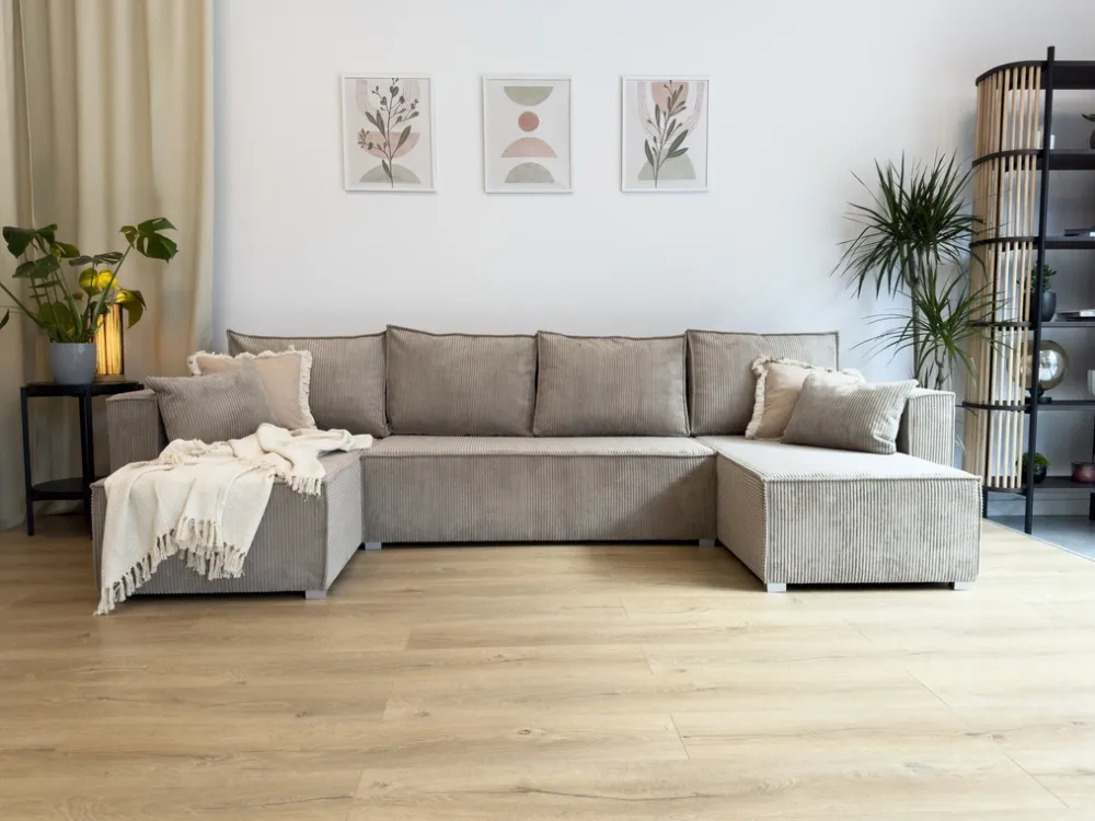 Narożniki>BROMARKT Nowoczesny narożnik z funkcją spania TOP U pojemnik na pościel