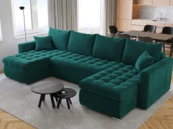 Narożniki>BROMARKT Nowoczesny narożnik z funkcją spania i pojemnikiem do salonu LUIS U