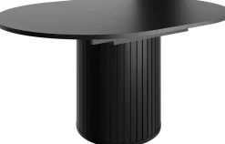 Stoły Rozkładane|Stoły>DOLMAR Nowoczesny okrągły stół do salonu rozkładany 160 cm ZELDA czarny