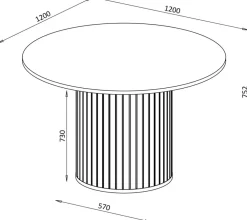 Krzesła|Stoły></noscript>DOLMAR Nowoczesny okrągły stół do przedpokoju 120 cm ZELDA czarny
