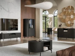 Krzesła|Stoły></noscript>DOLMAR Nowoczesny okrągły stół do przedpokoju 120 cm ZELDA czarny