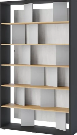 Regały Na Książki>lenart. Nowoczesny otwarty regał na książki z półkami 125 cm wysoki FITT