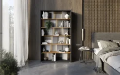 Regały Na Książki></noscript>lenart. Nowoczesny otwarty regał na książki z półkami 125 cm wysoki FITT