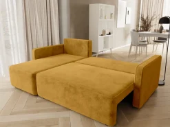 Meble Dla Dzieci|Meble Młodzieżowe>BROMARKT Nowoczesny pomarańczowy narożnik do salonu z funkcją spania QULIO