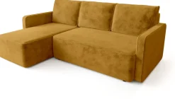 Meble Dla Dzieci|Meble Młodzieżowe></noscript>BROMARKT Nowoczesny pomarańczowy narożnik do salonu z funkcją spania QULIO