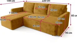 Meble Dla Dzieci|Meble Młodzieżowe></noscript>BROMARKT Nowoczesny pomarańczowy narożnik do salonu z funkcją spania QULIO
