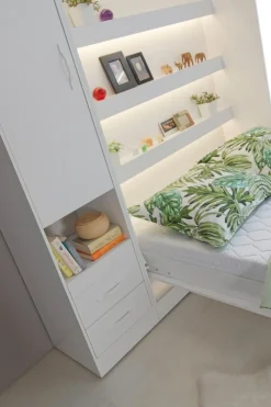 Meble Dla Dzieci|Meble Młodzieżowe></noscript>DOMEL Nowoczesny poziomy półkotapczan 120x200 cm do pokoju nastolatka PERFECT