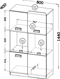 Regały Na Książki|Regały Dla Dzieci></noscript>DOLMAR Nowoczesny regał do pokoju dziecięcego 80 cm LUMINOUS biały