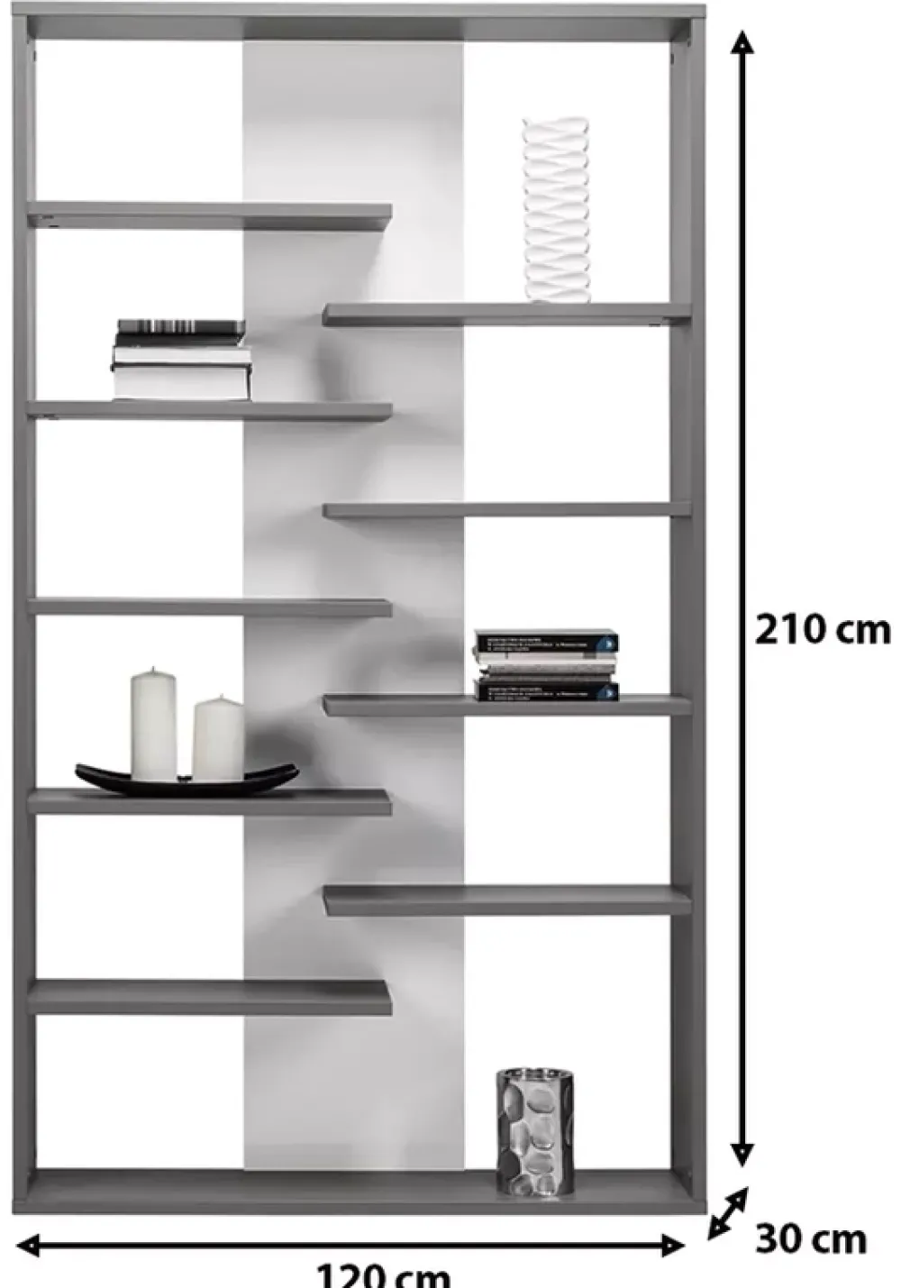 Zestawy Mebli Młodzieżowych>MARIDEX Nowoczesny regał na książki do pokoju młodzieżowego 120 cm ZENTO