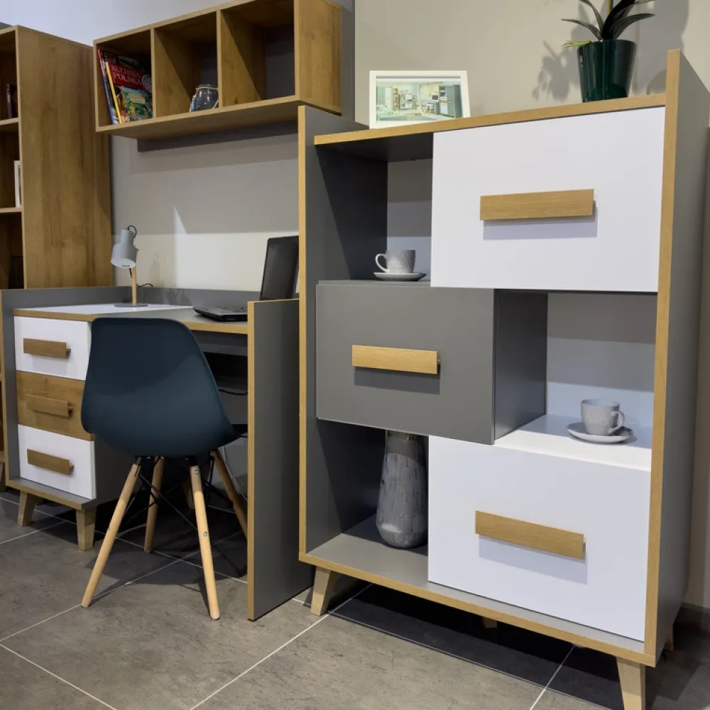 Zestawy Mebli Młodzieżowych>DOLMAR Nowoczesny regał na książki do pokoju młodzieżowego WARSAW