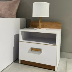 Regały Na Książki|Regały Dla Dzieci></noscript>DOLMAR Nowoczesny regał z szufladą do pokoju dziecka 35 cm LUMINOUS biały