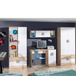 Regały Na Książki|Regały Dla Dzieci>DOMEL Nowoczesny regał z szufladami 80 cm Dąb NICO