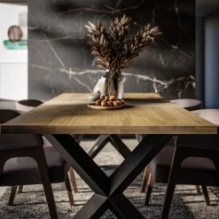 Krzesła|Stoły></noscript>Lempert Nowoczesny stół do jadalni 180x100 cm falowany dąb olejowany MERLIVO