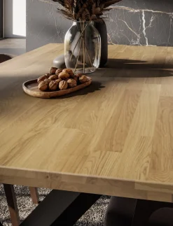 Krzesła|Stoły></noscript>Lempert Nowoczesny stół do jadalni 180x100 cm falowany dąb olejowany MERLIVO