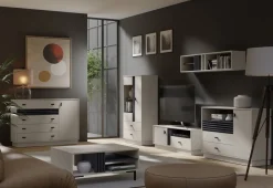 Meble Młodzieżowe|Zestawy Mebli Do Salonu>MEBLAR Nowoczesny stolik kawowy 70 cm z lamelami do salonu AGRA