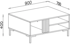 Meble Młodzieżowe|Zestawy Mebli Do Salonu></noscript>MEBLAR Nowoczesny stolik kawowy 70 cm z lamelami do salonu AGRA