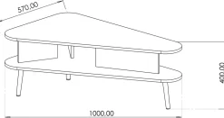 Ławy I Stoliki></noscript>GiB Meble Nowoczesny stolik kawowy do salonu 100 cm PULSE asymetryczny